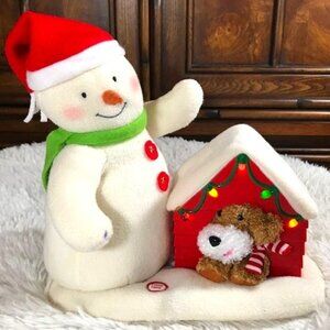 Snowman & Best Friend Light Up/Animated/Musical Soft Side Plush Christmas Scene